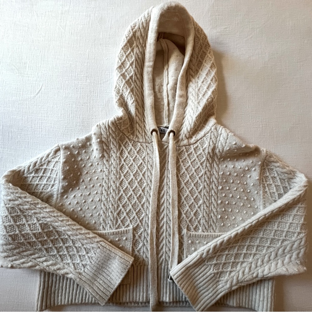 Zara Cropped Sweater Hoodie!